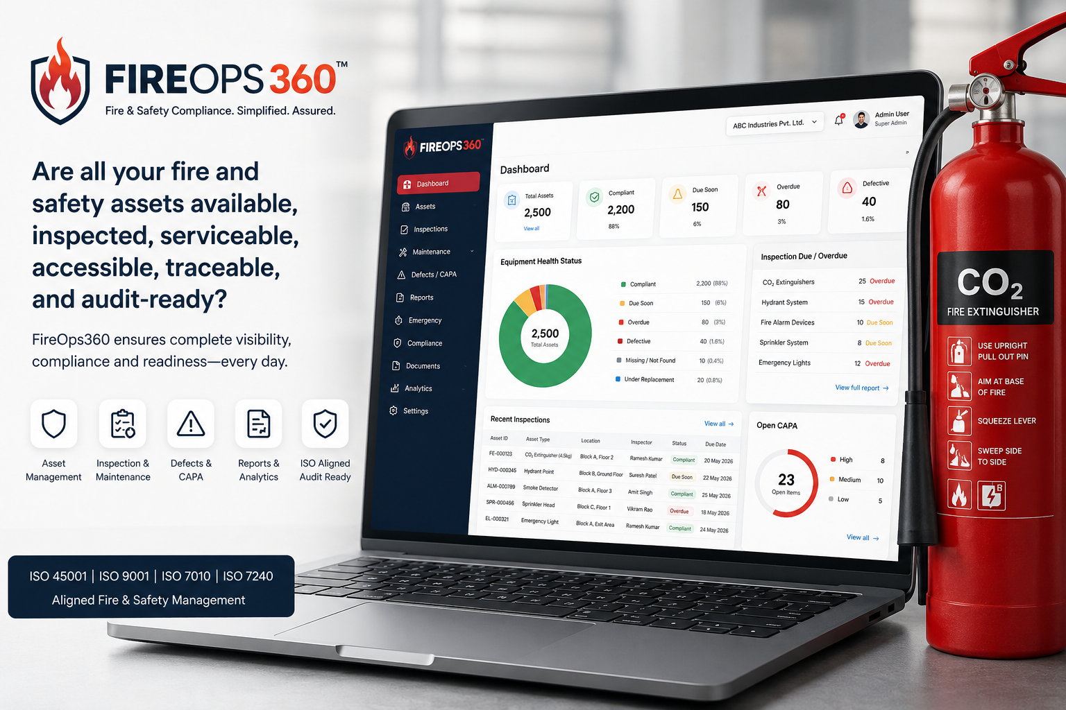 FireOps 360 – Fire & Safety Asset Management Dashboard